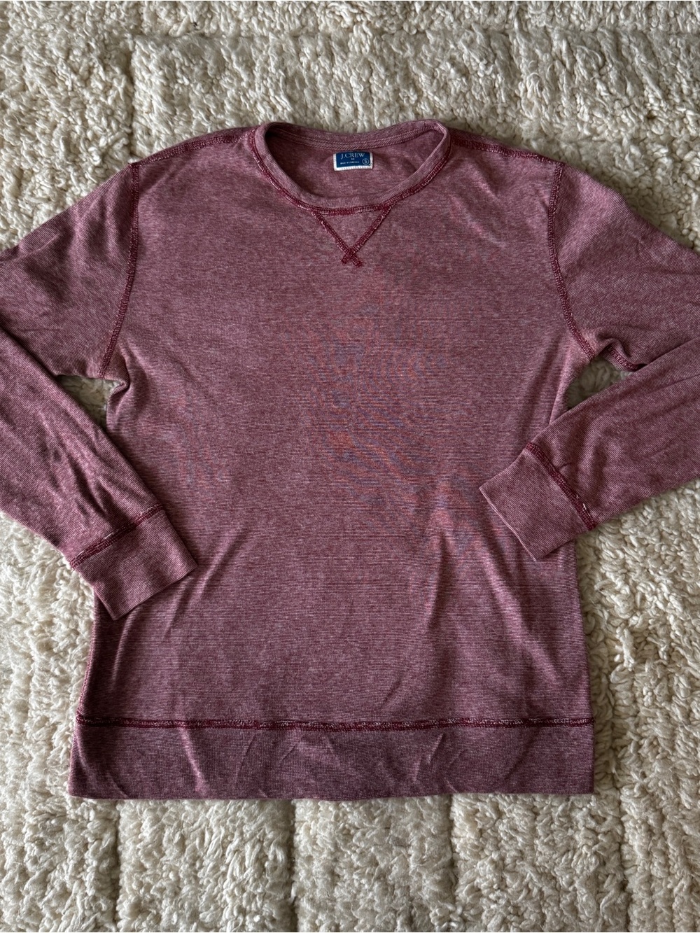 J. Crew Men's Crewneck Sweatshirt - Heathered Burgundy